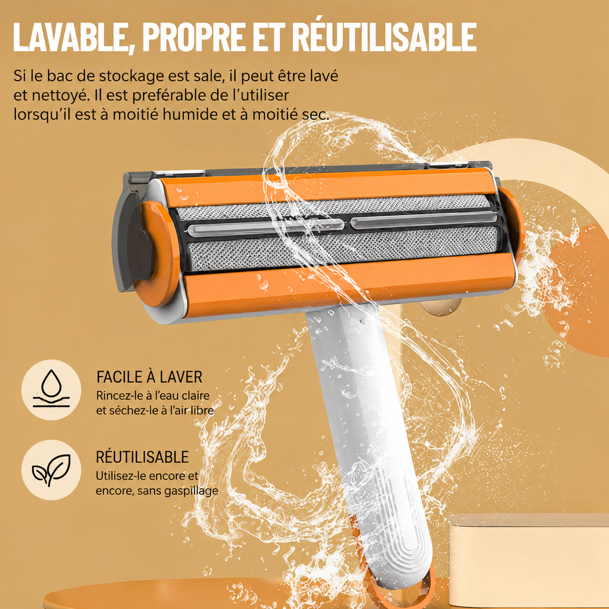 Furélyo™ – Pet Hair Removal Brush with Reservoir